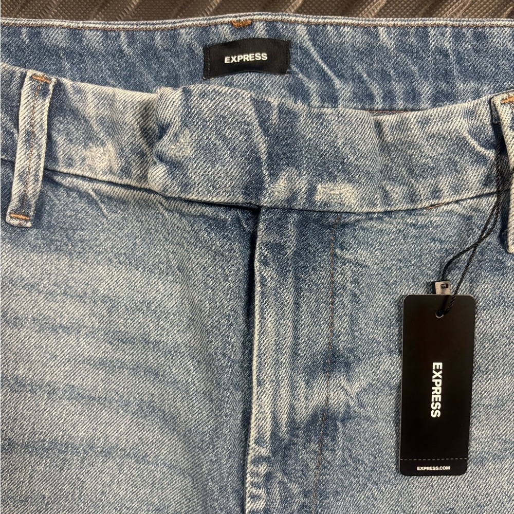 NWT Express Wide Leg High Rise Jeans Size 14S Stretch Denim - Picture 4 of 12